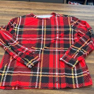 Plaid Long Sleeve Women's Top - Red and Black